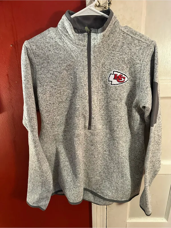 Antigua Kansas City Chiefs Fortune Half-Zip Pullover Oatmeal Large Football NFL - Image 3
