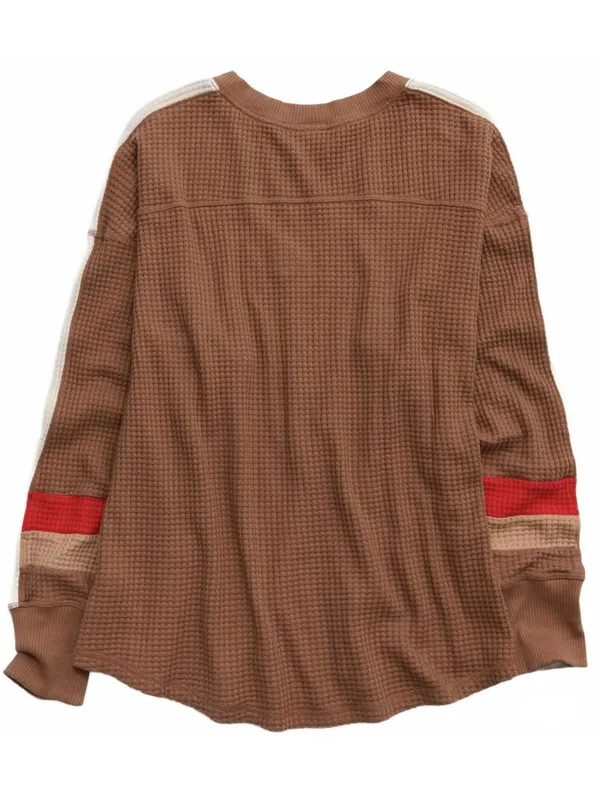 AE OFFLINE By Aerie Wow! Waffle Notch Neck Long Sleeve T-Shirt American Eagle XS - Image 2