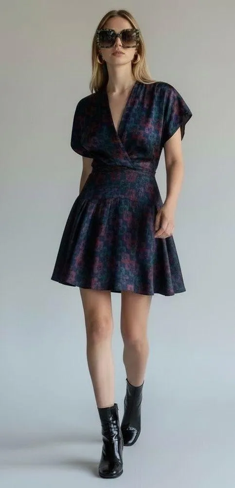 Anthropologie Trovato 100% silk Jewel Tone mini Party dress Spring Summer flirty - Image 2