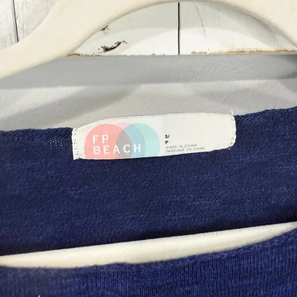 Free People FP Beach Oversized Knit Top Navy Size S - Image 3