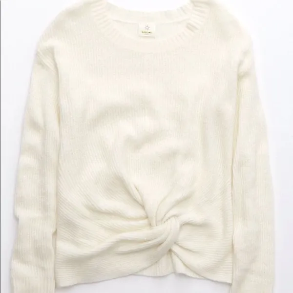 Aerie Offline Twist Front Sweater NWT XS Waffle Knit Ribbed Lounge Athleisure - Image 4