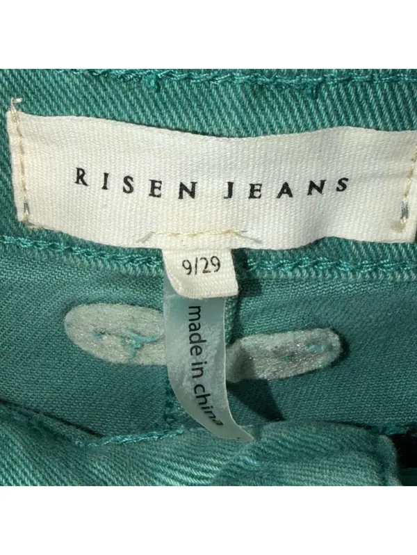 Risen Jeans Women’s Cargo Wide Leg Pants Size 9/29 Green Stretch Denim - Image 6