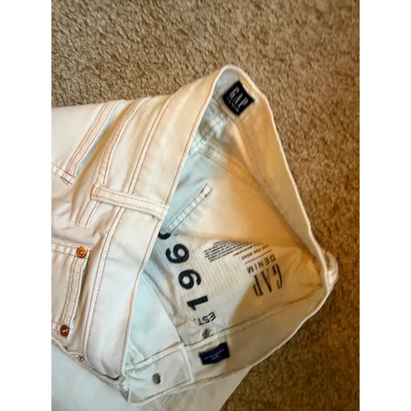 Gap 1969 Denim Womens High Rise Wide Leg Jeans Off White Cream‎ Size 8/29 - Image 4