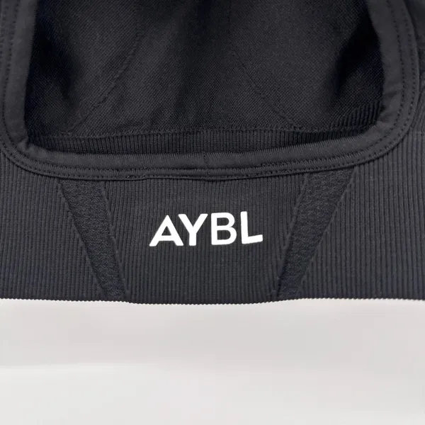 AYBL Black Motion Seamless Cropped Long Sleeve Gym Top Thumbholes‎ Cutout Back S - Image 7