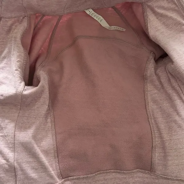 Lululemon Light Cotton Fleece Scuba Zip Hoodie Heathered Pink Size 2 - Image 6