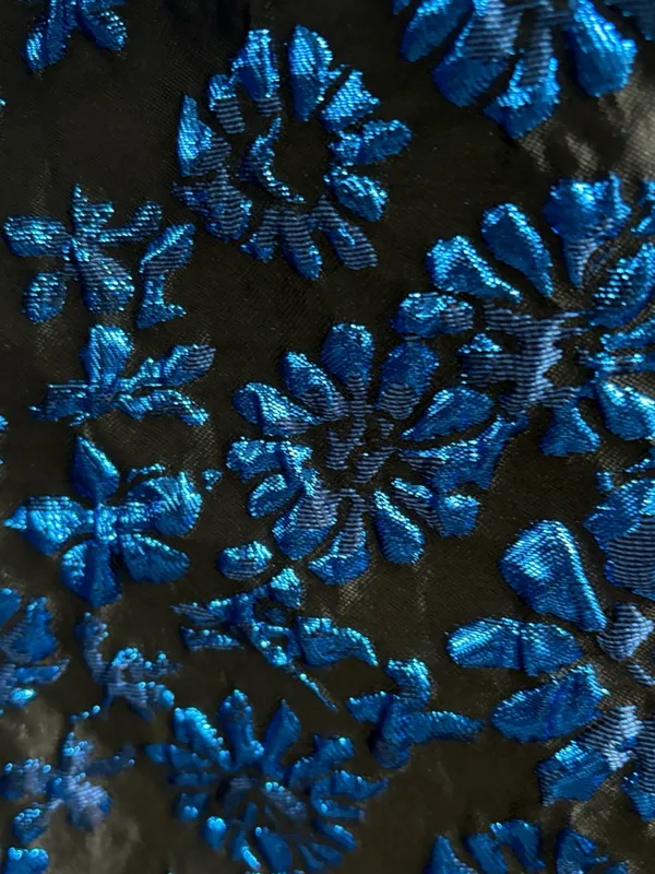NWT SUGARLIPS Centralia Jacquard Floral Elma Dress Blue Black Size Small - Image 7