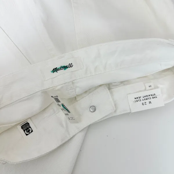 Madewell The Curvy Cleo Straight Jean White Rigid Denim High Rise US 29 NWT - Image 11