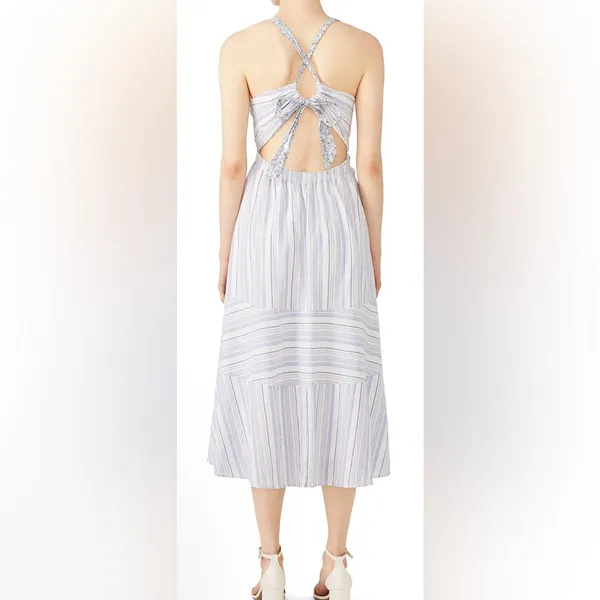 La Vie by Rebecca Taylor Leila Striped Midi Dress - Size L - Image 2
