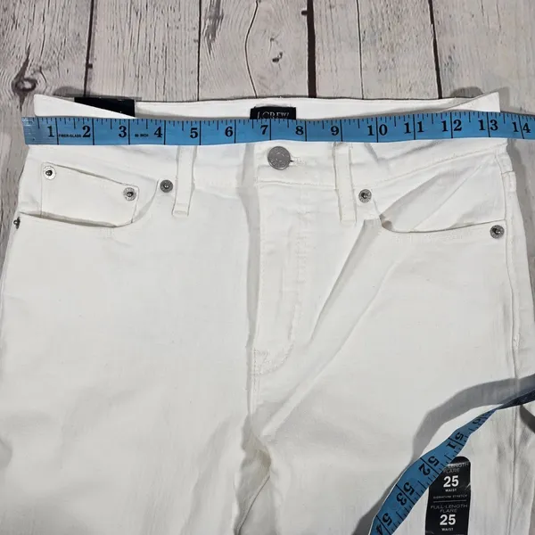 J Crew‎ Full Length Flare Jeans White Signature Stretch Size 25 - Image 10