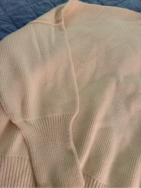 Free People Easy Street Oversized Cream sweater. Size XS - Image 2
