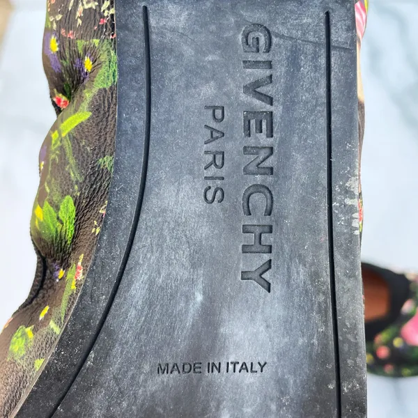 Givenchy rose floral-print camouflage elasticated ballet flats size 36.5 US 6 - Image 11