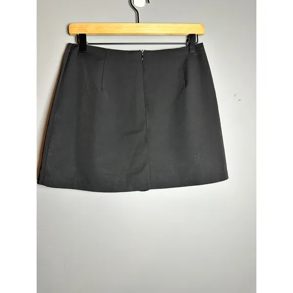 EDIT‎ BY NINE BACK ZIP CLOSURE BLACK MINI SKIRT LINED EUC SIZE M Size M - Image 4
