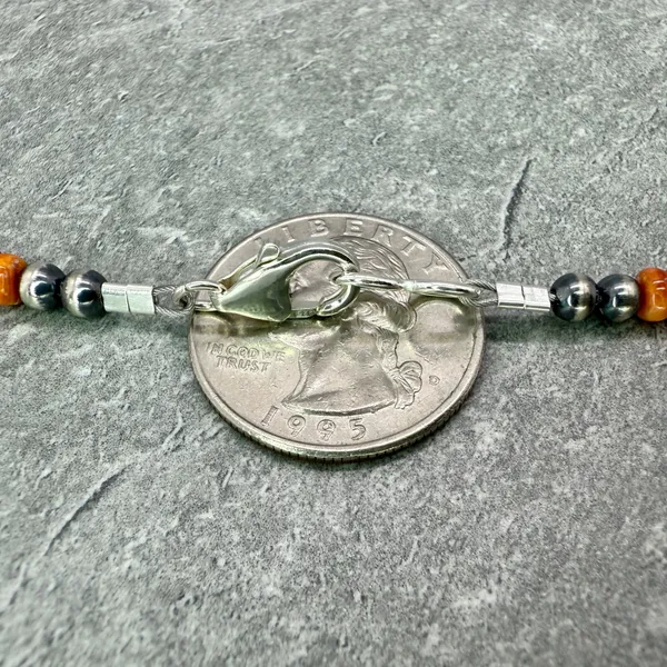 18” 3-6mm Navajo Style Sterling Silver Pearls Necklace - Image 7