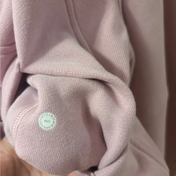 Women's Pink Lululemon Half-Zip scuba Hoodie - Image 3
