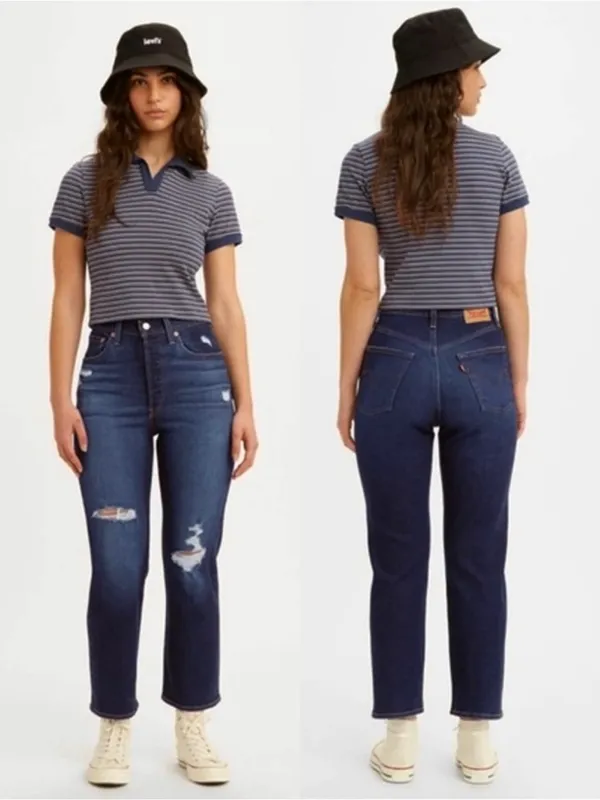 Levi’s Ribcage Straight Ankle Jeans 30 Dark Indigo - Image 2