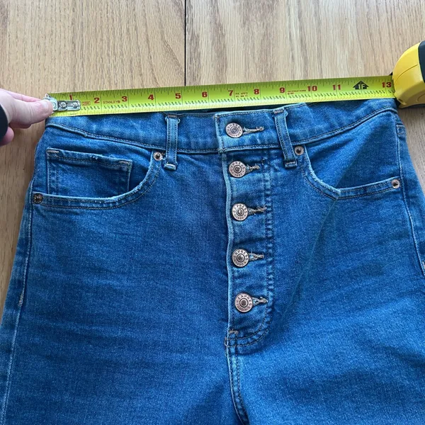 EXPRESS Mom‎ Jeans Women's 4 Super High Rise Button Fly Cropped Denim Pant - Image 7
