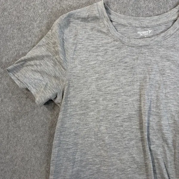 Old Navy Active Women's Small Knot Hem Short Sleeve Top Heather Gray Go-Dry - Image 4
