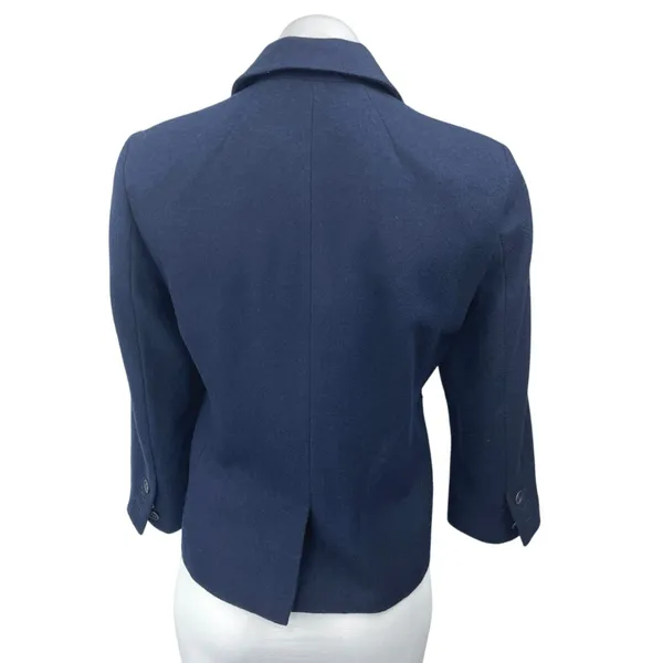 Abercrombie & Fitch Women's Blue Wool Notch Collar Button Blazer Coat Jacket M - Image 2