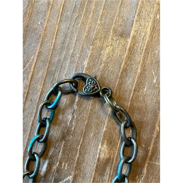 Boho Western Heart Necklace with Turquoise Bead Charm New - Image 3