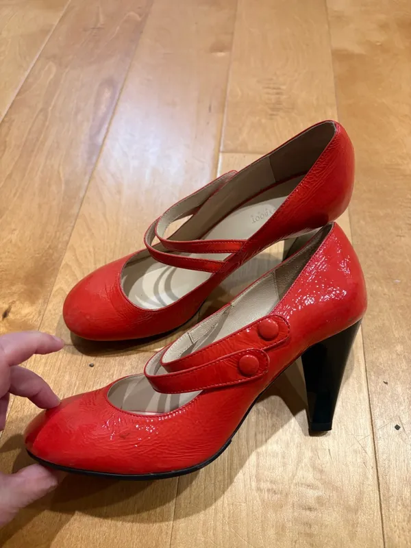 Navyboot Italy patent leather heel Mary Jane shoes red 38 7 - Image 3