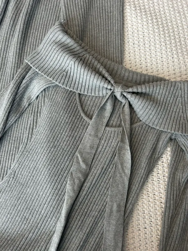 American Threads Grey Off the Shoulder Sweater Dress - Image 2