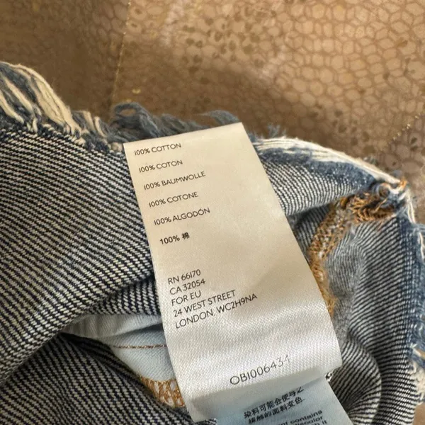 We The Free People Bailey Raw Hem Dark Blue Denim Mini Skirt Size 28 - Image 5