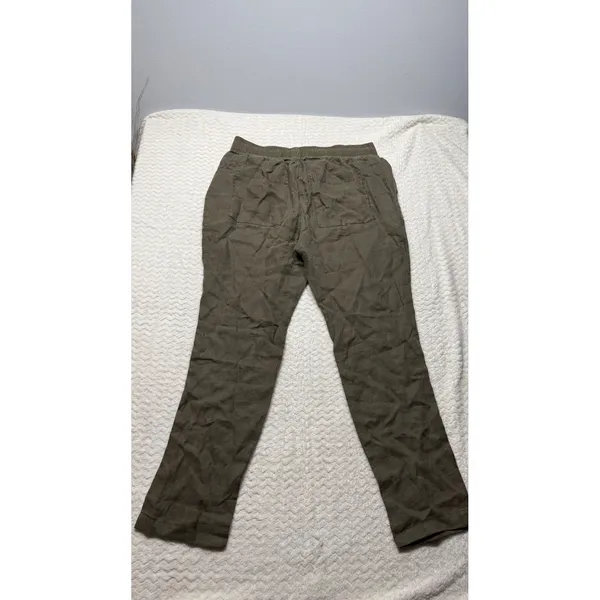 Standard James Perse Womens Olive Linen Drawstring Pants MKO1370 Size 2 - Image 2
