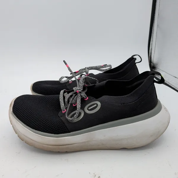 OOFOS OOmy Stride Low Shoe Black White Recovery Sneaker Womens 7.5‎ EU 38.5 - Image 2