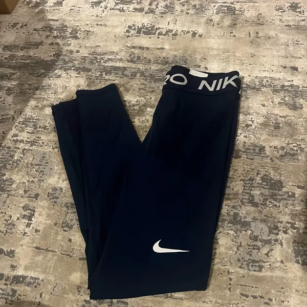FLAWED Nike Navy Blue Pro 365 Tight Leggings Size Small - Image 2
