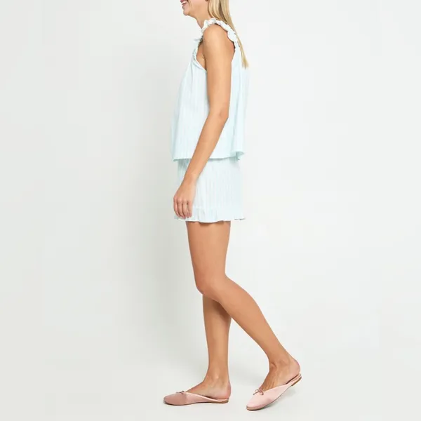 Few Moda kourt Aura Two-Piece Pajama Set -‎ Size M - Mint Stripe - NWT - Image 2