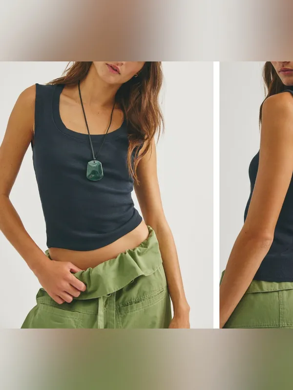 NWT Free People We The Free Ballad Reversible Tank - black - large *IR* - Image 3