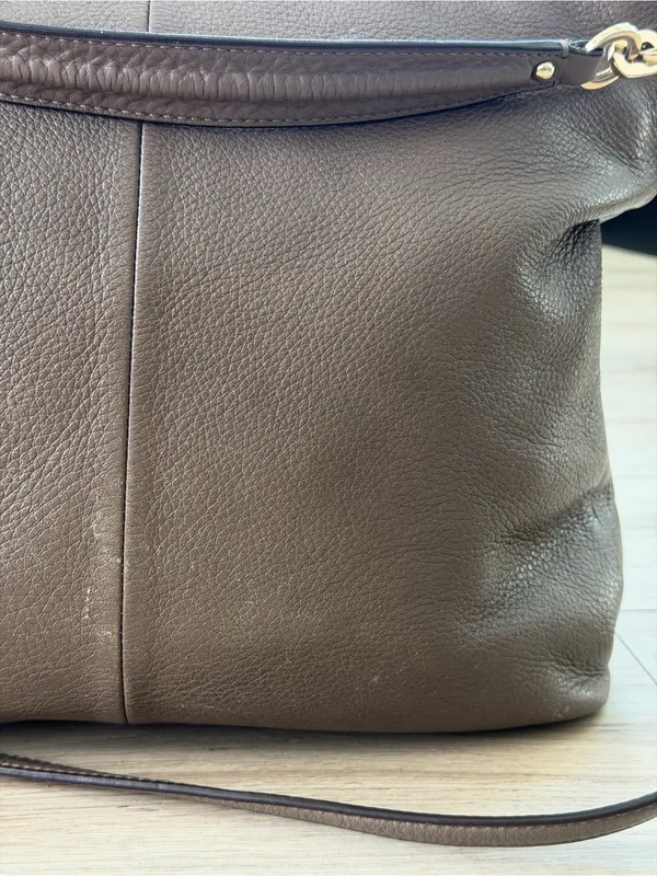 Coach Taupe Pebbled Leather Hobo Shoulder Bag - Image 7