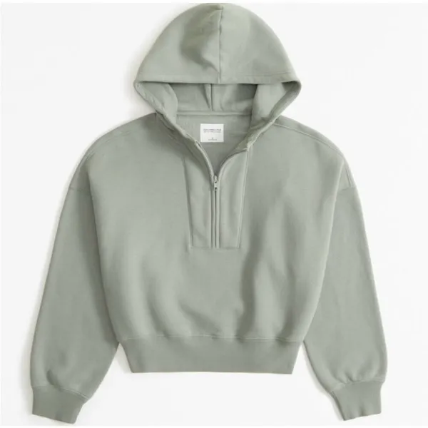✨Abercrombie and Fitch Sunday Half-Zip Green in Sz XXS Hoodie✨ - Image 3