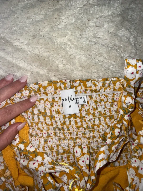 Princess Polly Yellow Floral Tie-Strap Mini Dress - Image 3