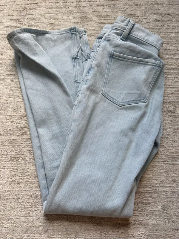 PacSun Light Blue Diamond-Detail Flare Jeans (Size 23) - Image 3