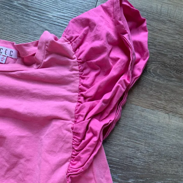 TCEC Pink Puff Sleeve Mini Dress M - Image 2