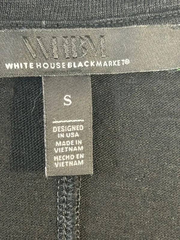 White House Black Market Black V-Neck Cropped Short Sleeve Tee Size S - Image 3