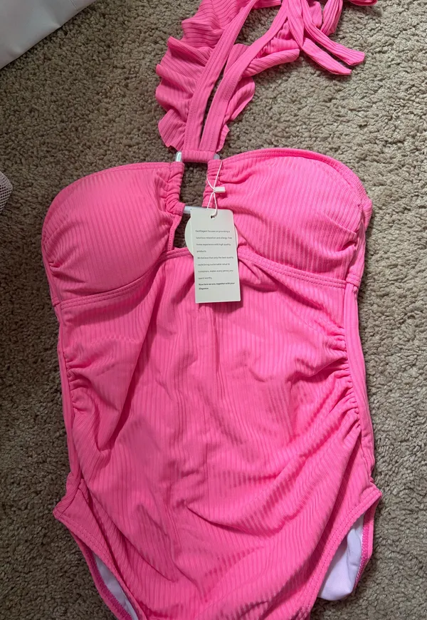 Ribbed maternity swimsuit Pink - Image 4