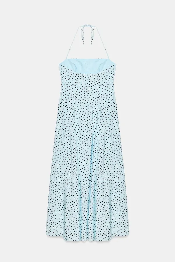 Zara Light Blue Polka Dot Maxi Dress - Women - Image 9