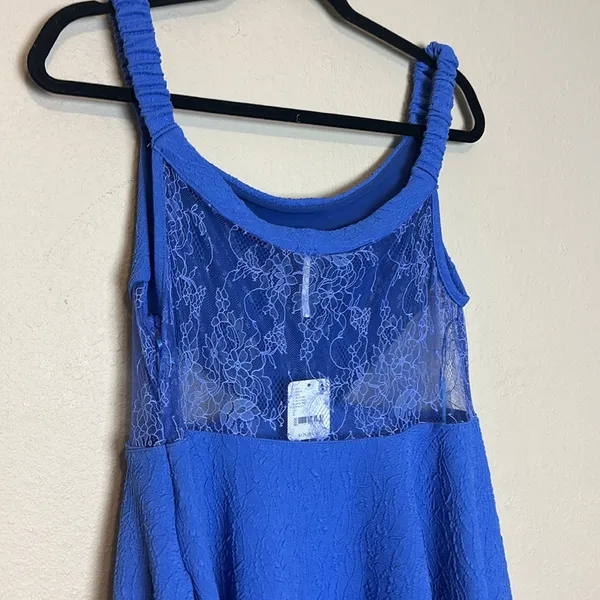 Free People Brooklyn Iris Blue Mini‎ Dress Size Large NWT - Image 9