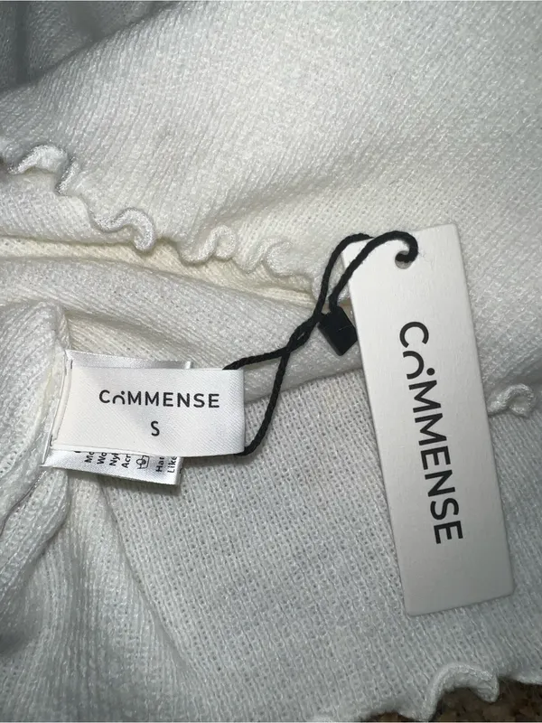 CoMMENSE Wool-Blend 3D Flower Lettuce Trim Sweater Dress Small NWT sold out - Image 8