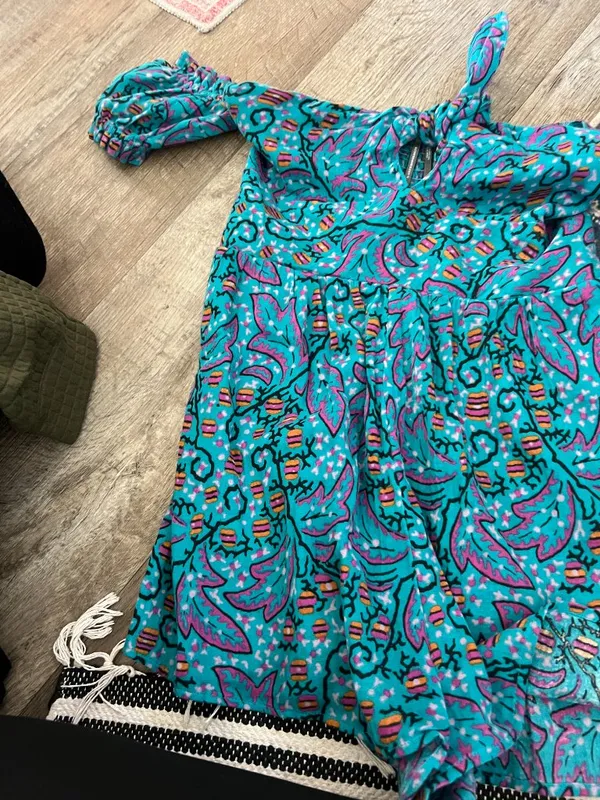 Anthropologie The Nixie Turquoise Floral Romper size‎ S - Image 6