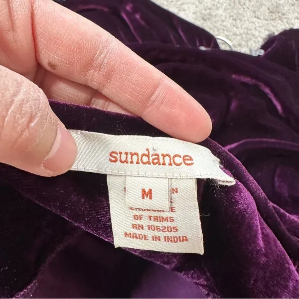 Sundance Embroidered Silk Blend Just Devine Tunic Top Purple Velvet Fairy Size M - Image 13