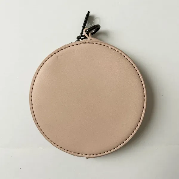Away Leather The Circle Zip Pouch Blush Pink Minimalist Travel Wallet Accessory - Image 3