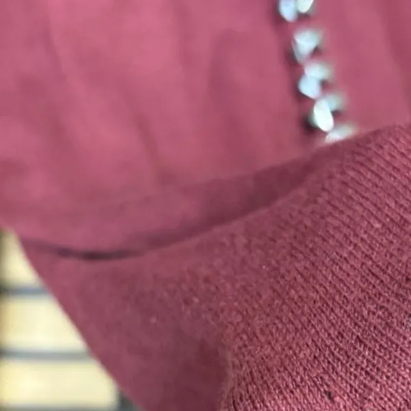 BKE Burgundy Studded Caridgan Size Small‎ - Image 5