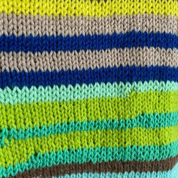 hand knit striped funky fun multi colored oversized sweater Blue Size M - Image 12