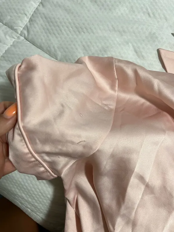Victoria's Secret Satin Botton Front Pink Lounge Romper - Image 5