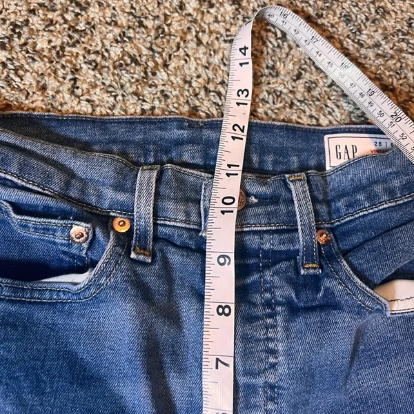 GAP‎ Womens Vintage Slim High Rise Distressed Ripped Jeans Size 28 Blue Denim - Image 4