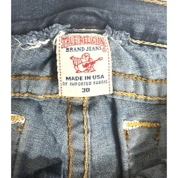 True Religion Y2K Women Dark Wash Skinny Jeans Low Rise Horseshoe Logo Size 30 - Image 4