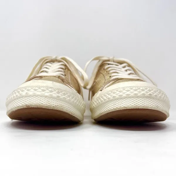 Converse One Star Metallic Gold Egret Leather Low 161589C Skate Sneaker 7 - Image 9